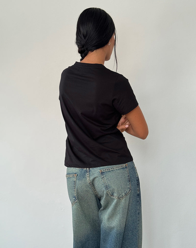 Imagen de Saki Tee in Black with Love Tie Dye