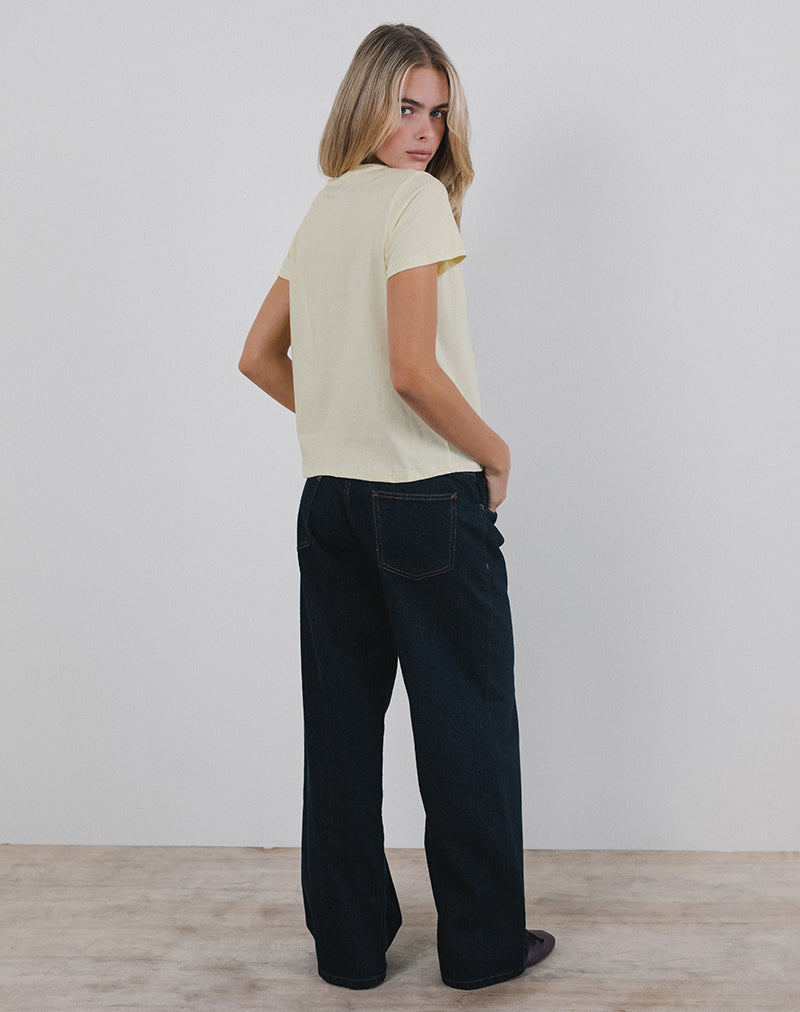 Imagen de Saki Tee in Buttermilk with Cherry Wine Print