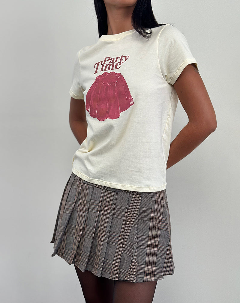 Imagen de Saki Tee in Buttermilk with Party Time Print