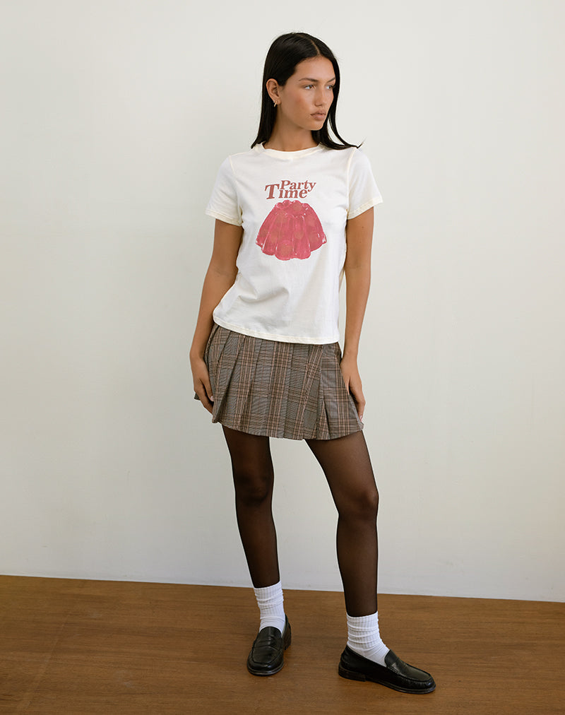 Imagen de Saki Tee in Buttermilk with Party Time Print