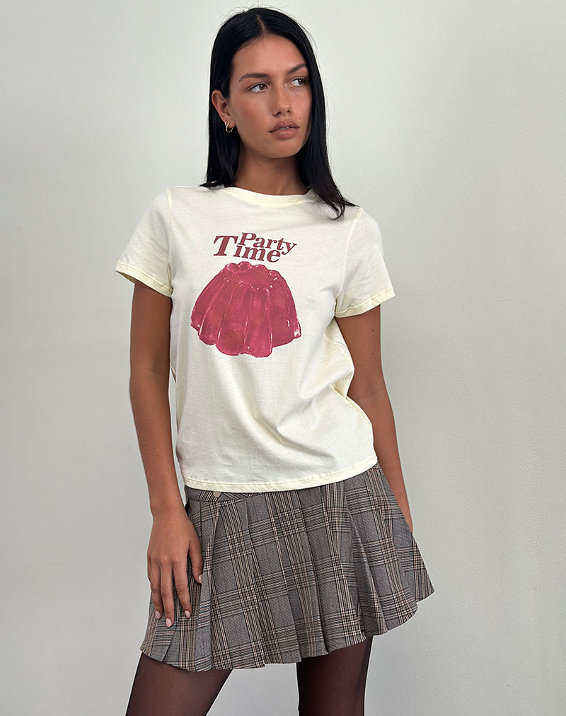 Imagen de Saki Tee in Buttermilk with Party Time Print