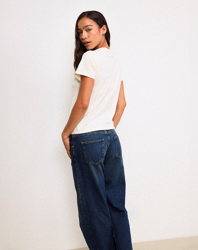 Imagen de Saki Tee in Ivory with Retro Cassette Motif