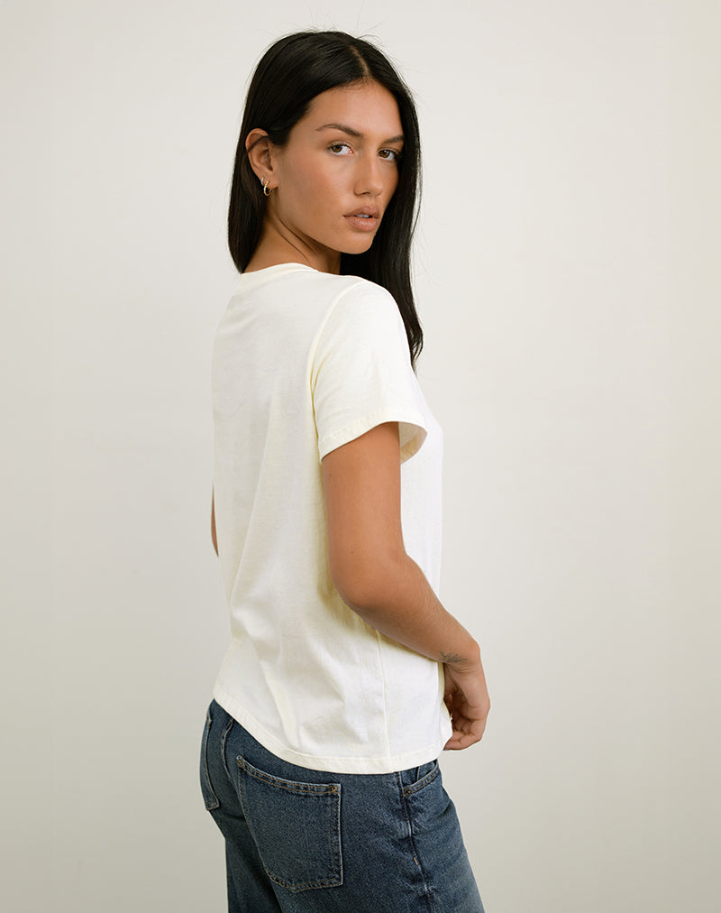 Imagen de Saki Tee in Ivory with Upper East Sider Print