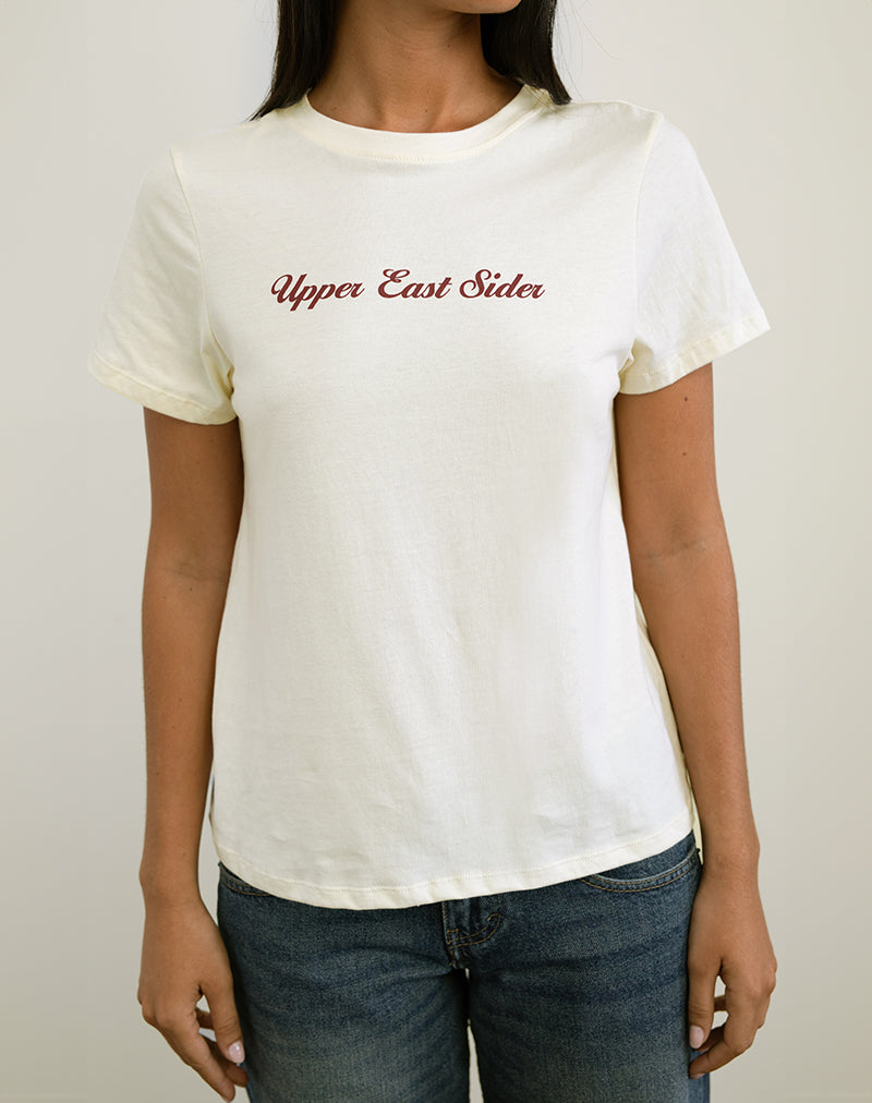 Imagen de Saki Tee in Ivory with Upper East Sider Print