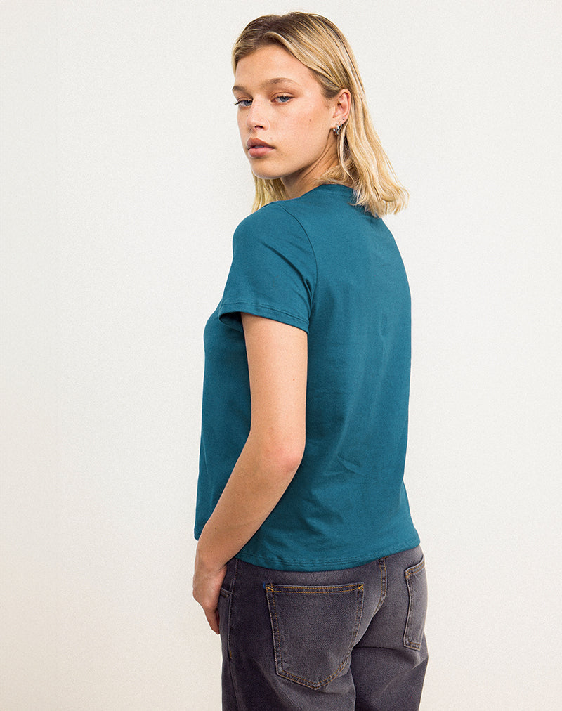 Imagen de Saki Tee in Mediterranean Blue with She's Fantastic Slogan