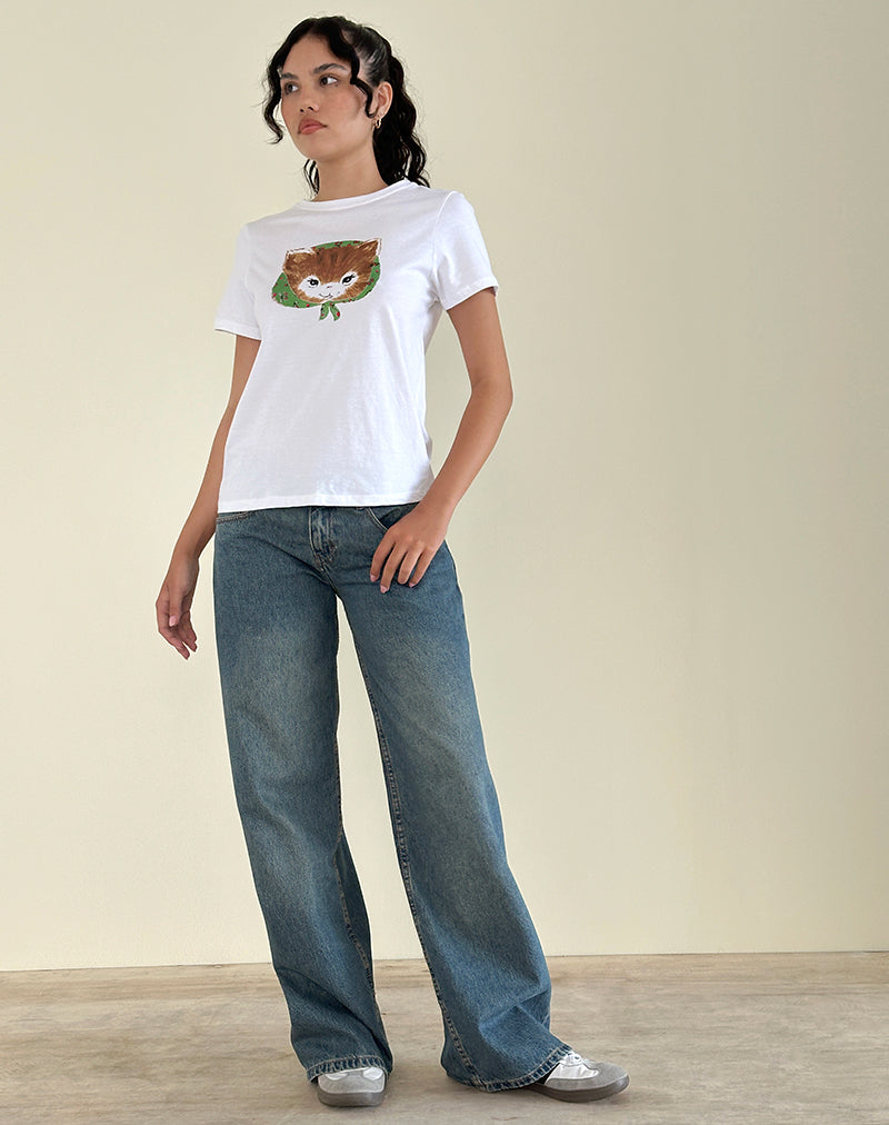 Imagen de Saki Camiseta blanca con estampado de gatitos
