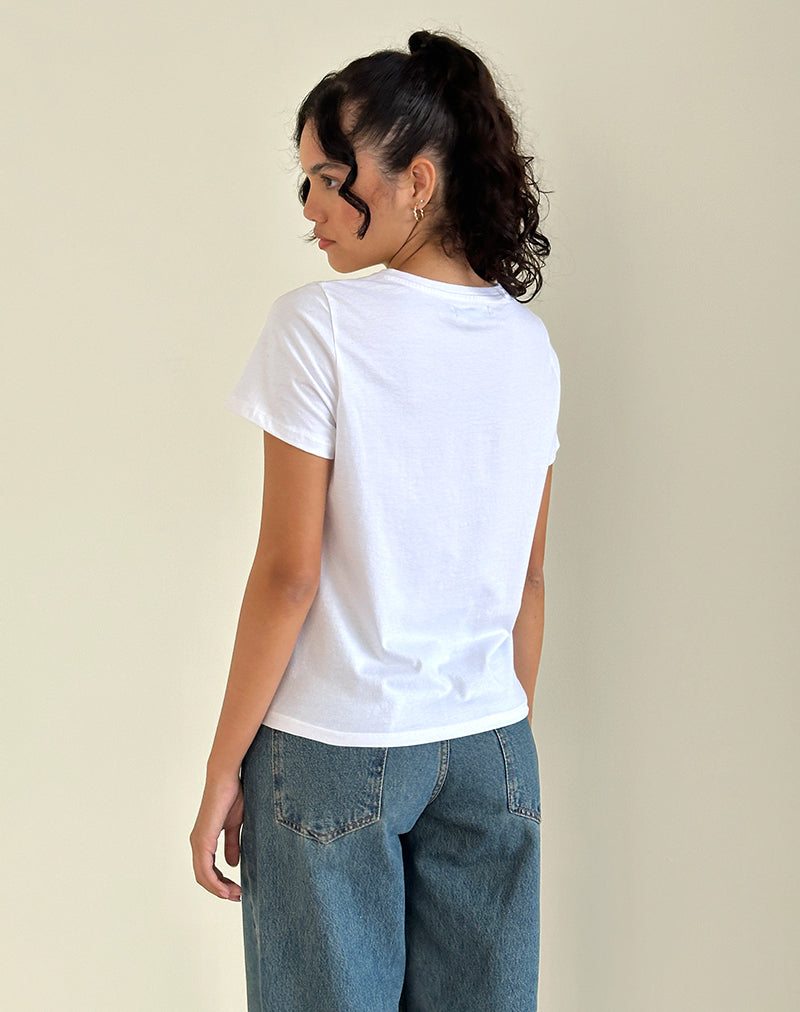 Imagen de Saki Camiseta blanca con estampado de gatitos