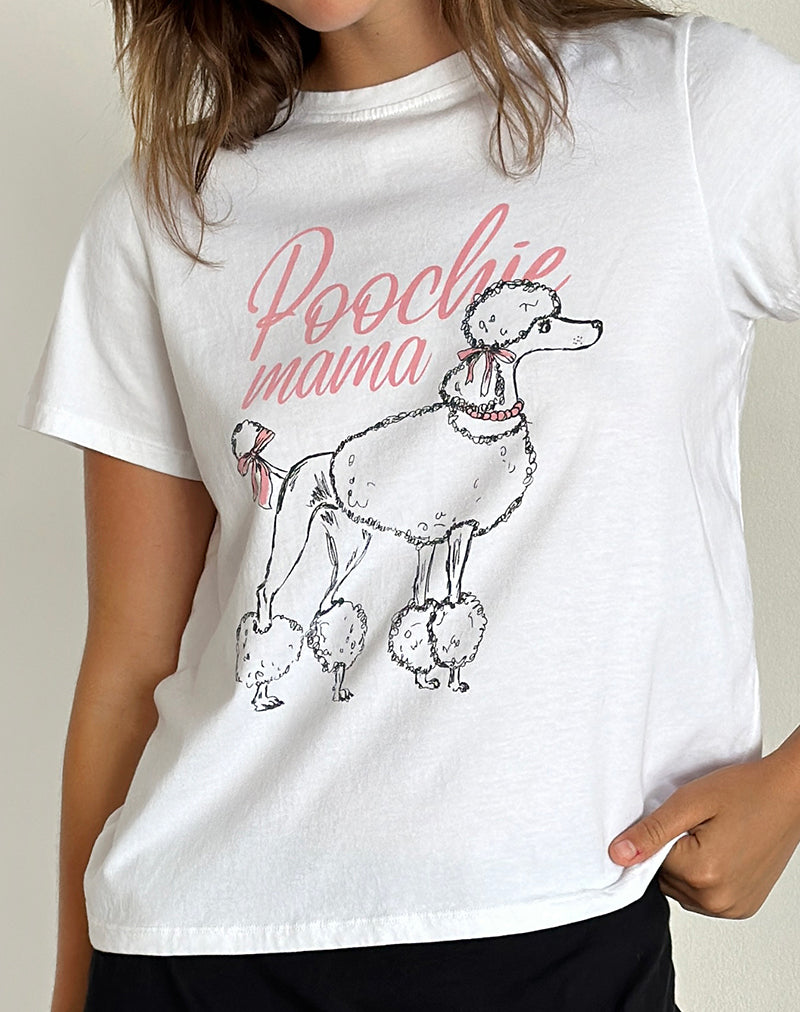 Imagen de Saki Tee in White with Poodle Graphic