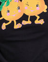 Negro con estampado Squeeze Me Naranja