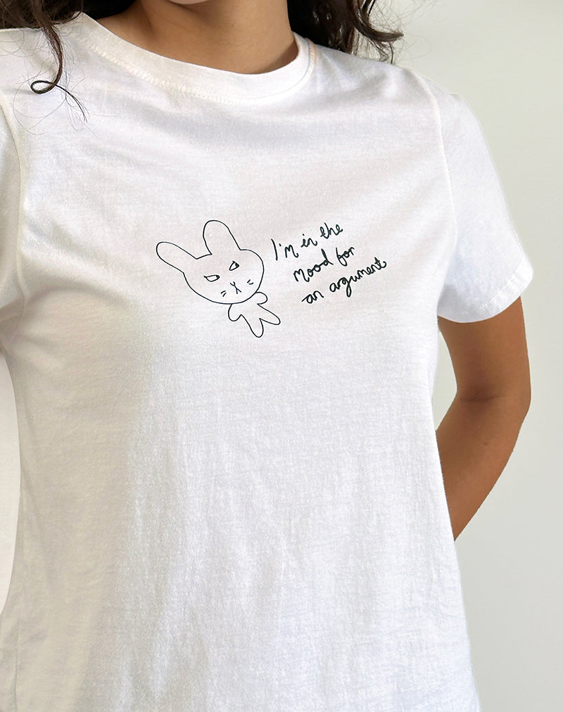 Imagen de Saki Tee in White Argument Mood Print