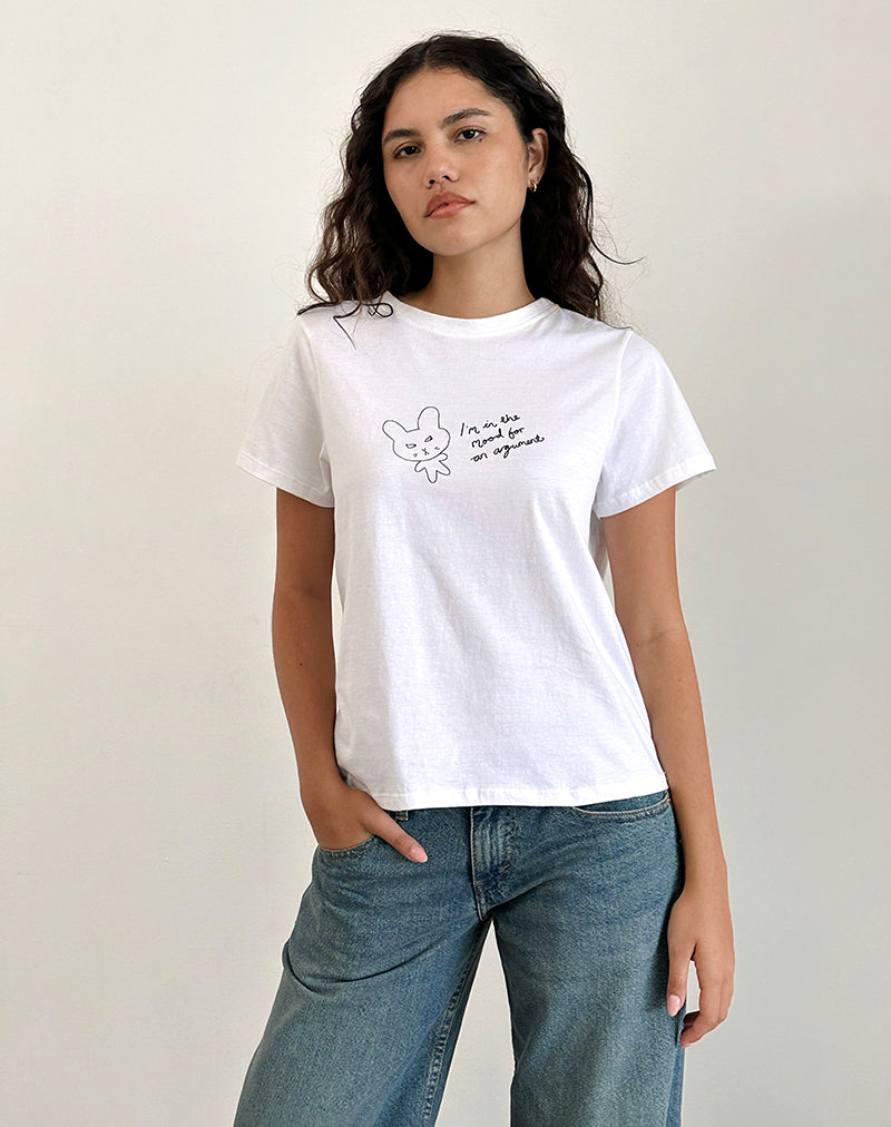 Camiseta Saki en blanco Argument Mood Print