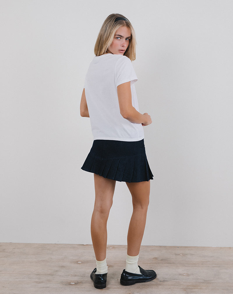Imagen de Saki Tee in White with Baby Deer Print