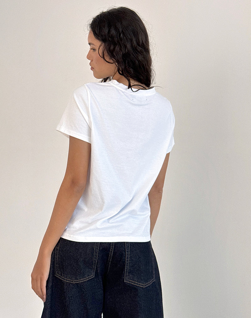 imagen de Saki Tee in White with Royal Red Euro Summer