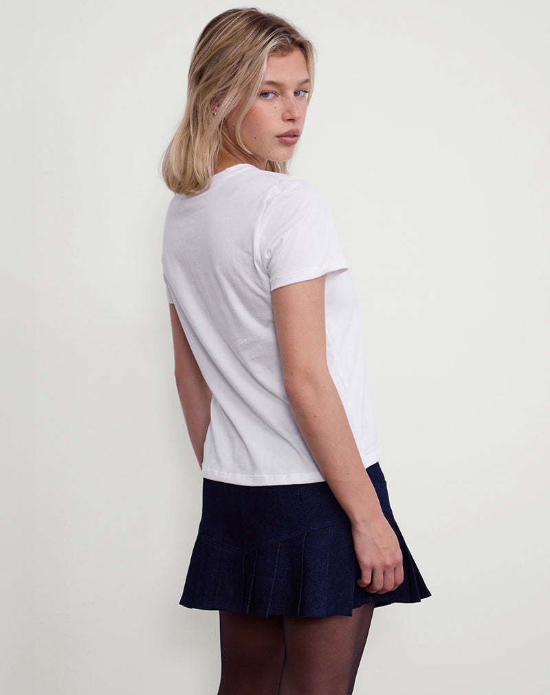Imagen de Saki Tee in White with Shoe Addicted Print
