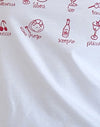 Blanco con estampado de estrellas rojas