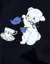 Negro con estampado de la hora del té