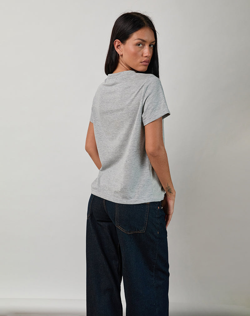 Imagen de Saki Tee in Grey Marl with I Love OOO Graphic