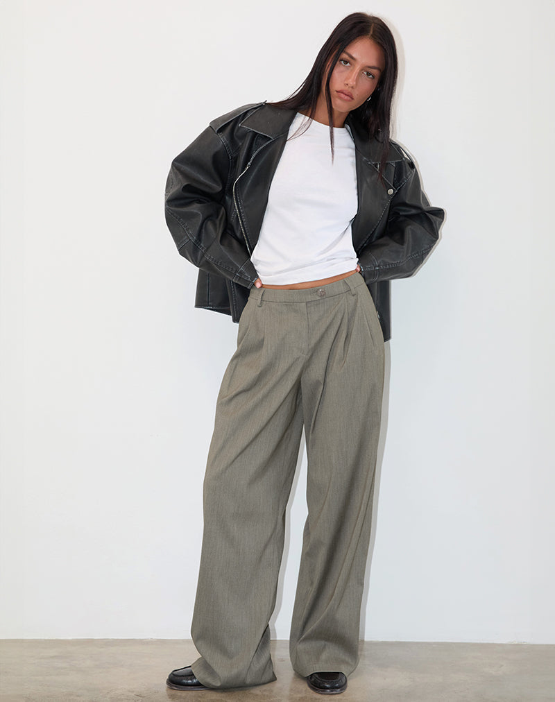 Pantalón Sakira Tailored Gris Caqui