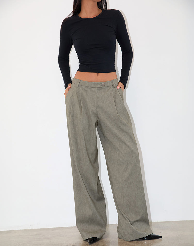 Pantalón Sakira Tailored Gris Caqui