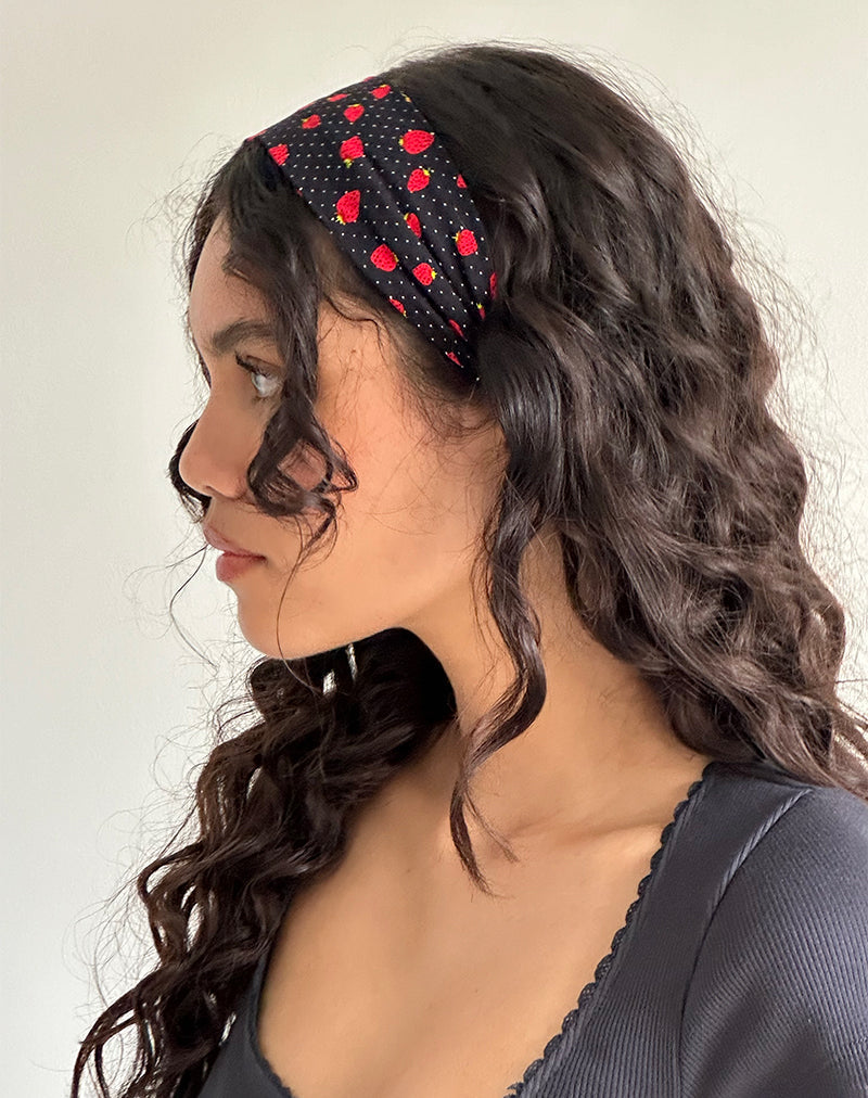 Diadema Sala en Polka Fresa Negro