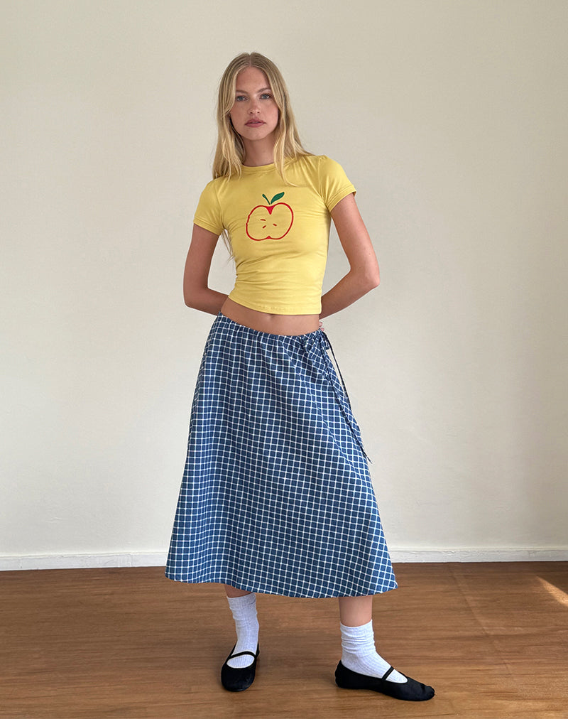 imagen de Salida Top en amarillo con motivo de manzana