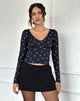 Imagen de Salisa Top en azul marino con diseño de mini lazo