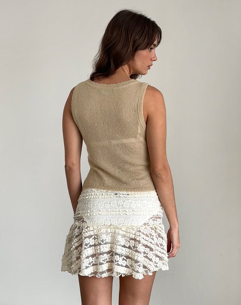 Imagen de Salisha Camiseta de tirantes en punto transparente natural