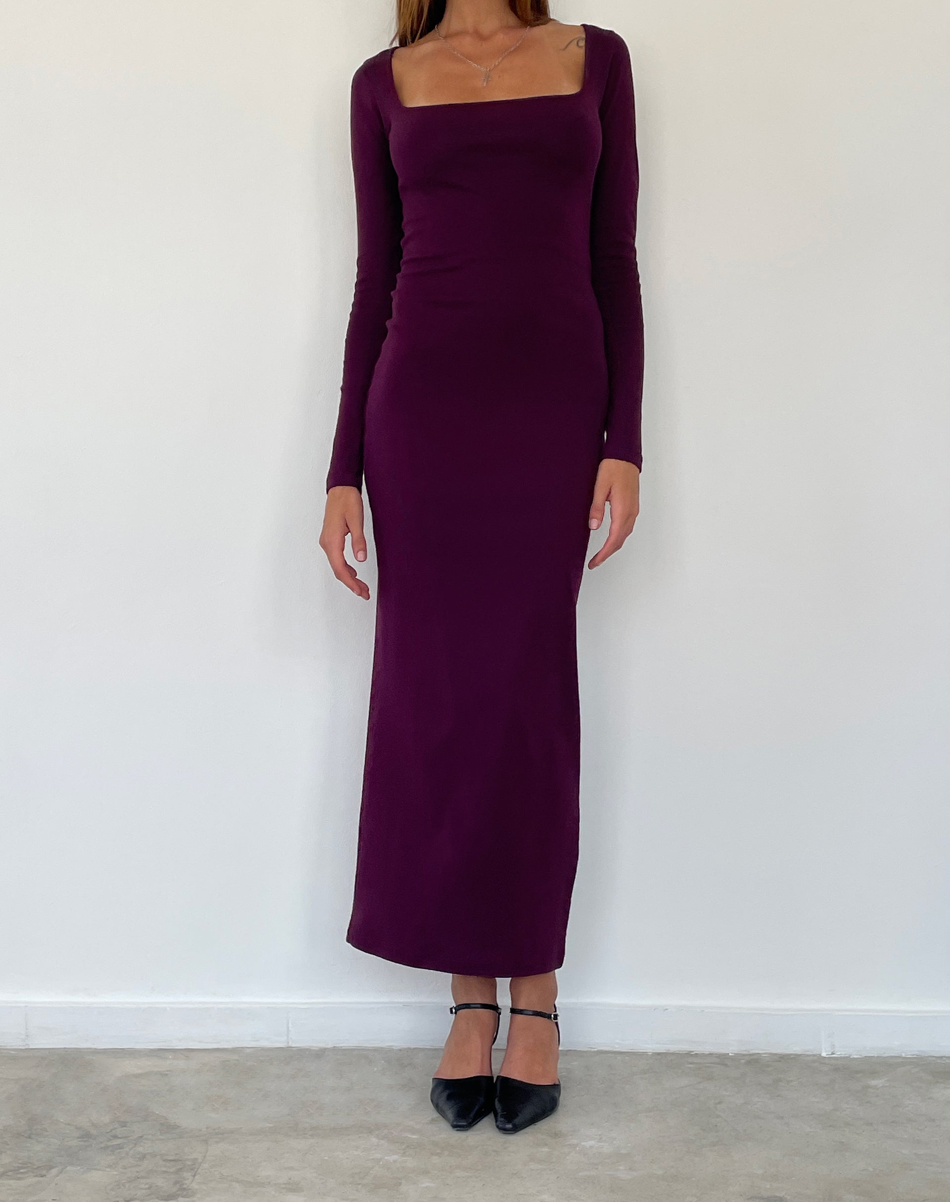 Imagen de Samaira Maxi Vestido de Manga Larga en Berenjena