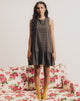 Imagen de Samana Babydoll Mini Dress in Check Marrón Oscuro