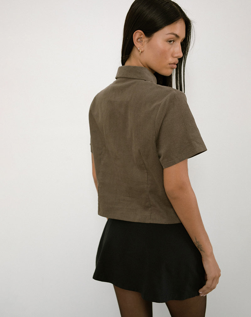 Camisa Samas en Cord Taupe