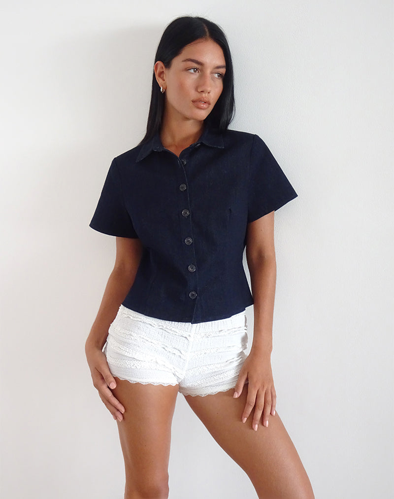 Camisa Samas en índigo oscuro
