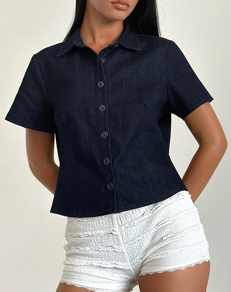 Imagen de la camisa Samas en índigo oscuro