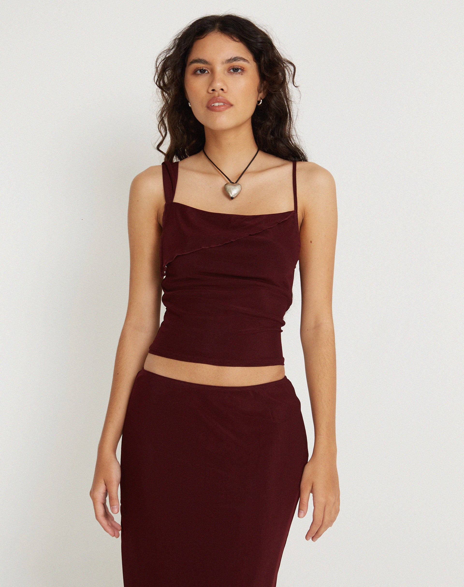 Imagen de Sambu Crop Top en Mesh Borgoña
