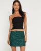 imagen de Minifalda Samini en Drape Sequin Forest Green