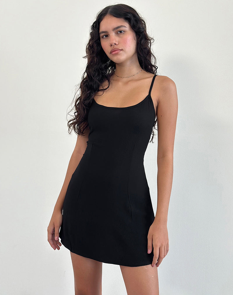 Minivestido Samiya en negro arrugado