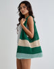 Imagen de Bolso de punto Zuni en raya verde azul