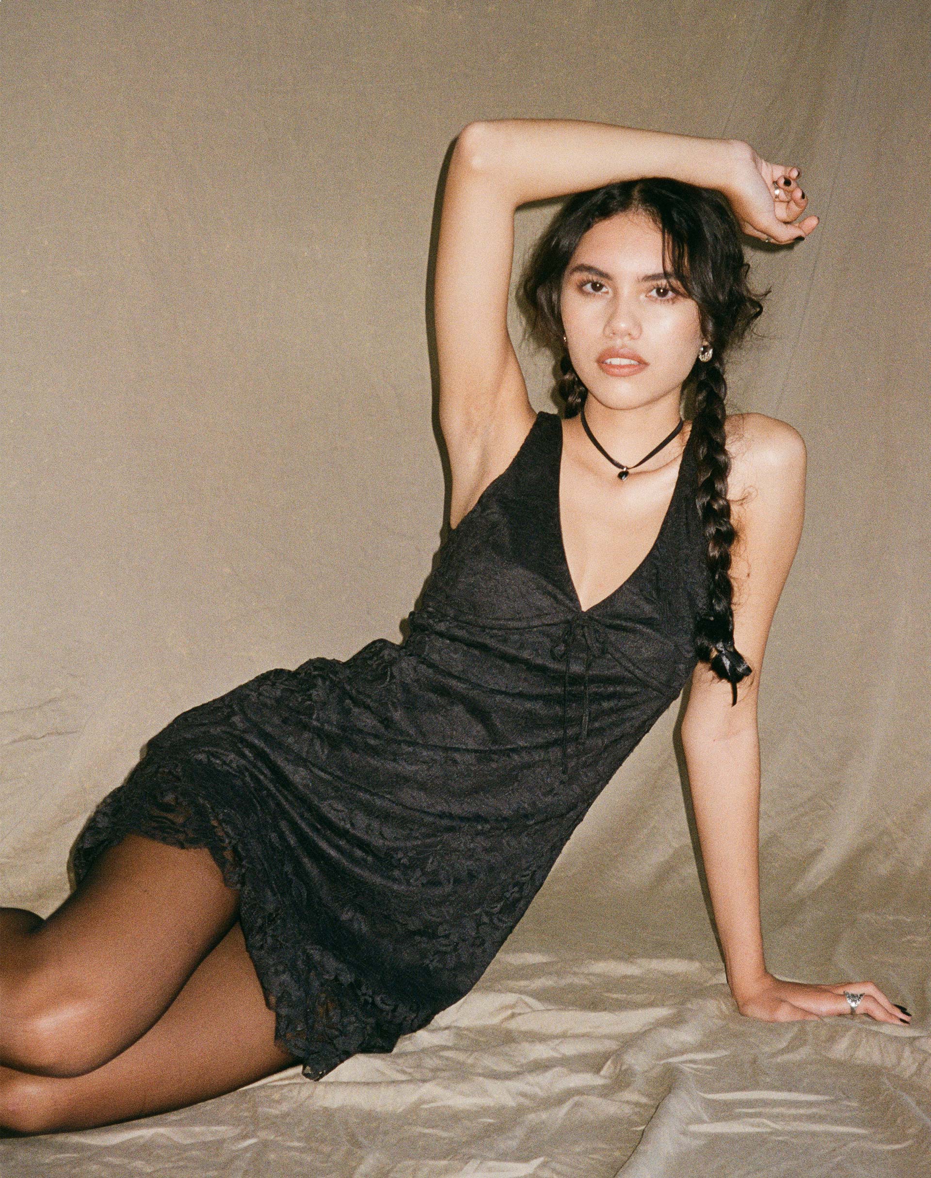 imagen de Sandila Mini Dress in Lace Black