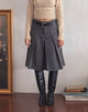 Imagen de Sanjani Falda midi vaquera plisada en gris lavado