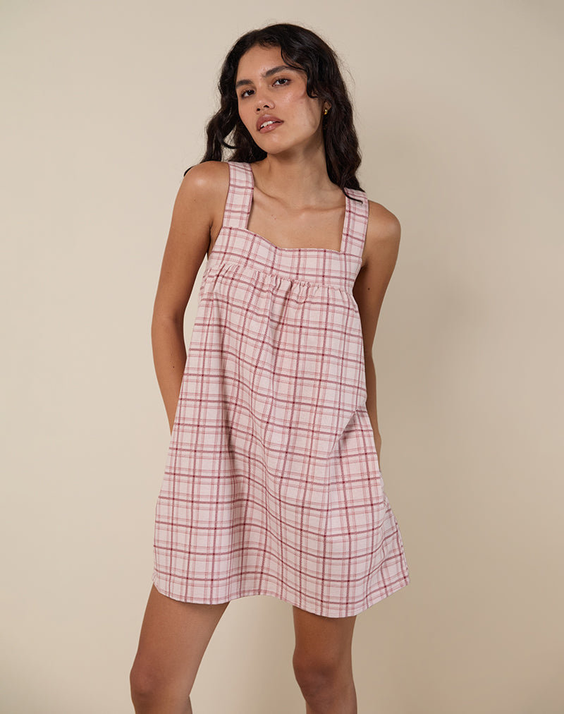 Imagen de Sanlia Mini Dress in Basic Tartan Pink