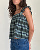 Imagen de Sanula Top en Lino Mono Check Verde