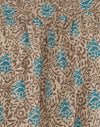  Batik bohemio floral azul y marrón