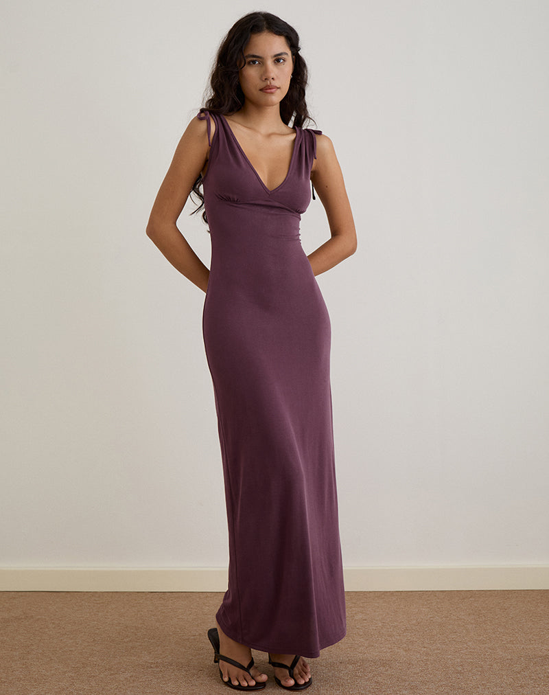 Imagen de Sanyu Maxi Vestido en Cupro Morado Profundo