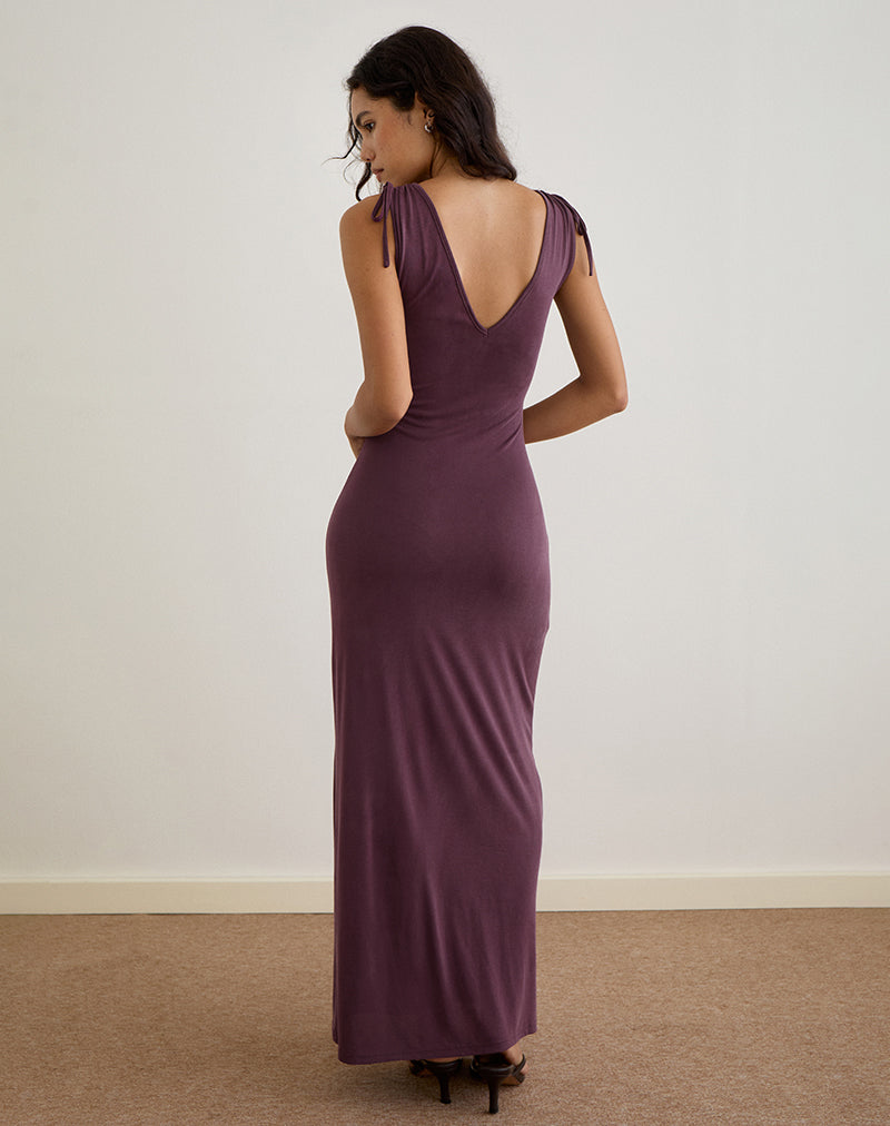 Imagen de Sanyu Maxi Vestido en Cupro Morado Profundo