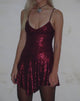 Imagen de Sarabeth Waterfall Hem Mini Dress in Burgundy Sequin