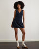 Imagen del vestido Sarabi Plunge Mini Dress in Cord Navy