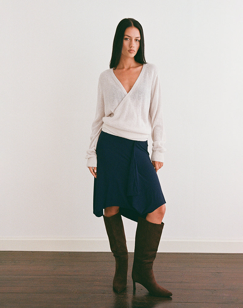 Imagen de Saroya Plunge Wrap Top de punto Crudo