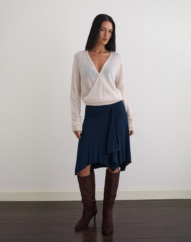 Imagen de Saroya Plunge Wrap Top de punto Crudo