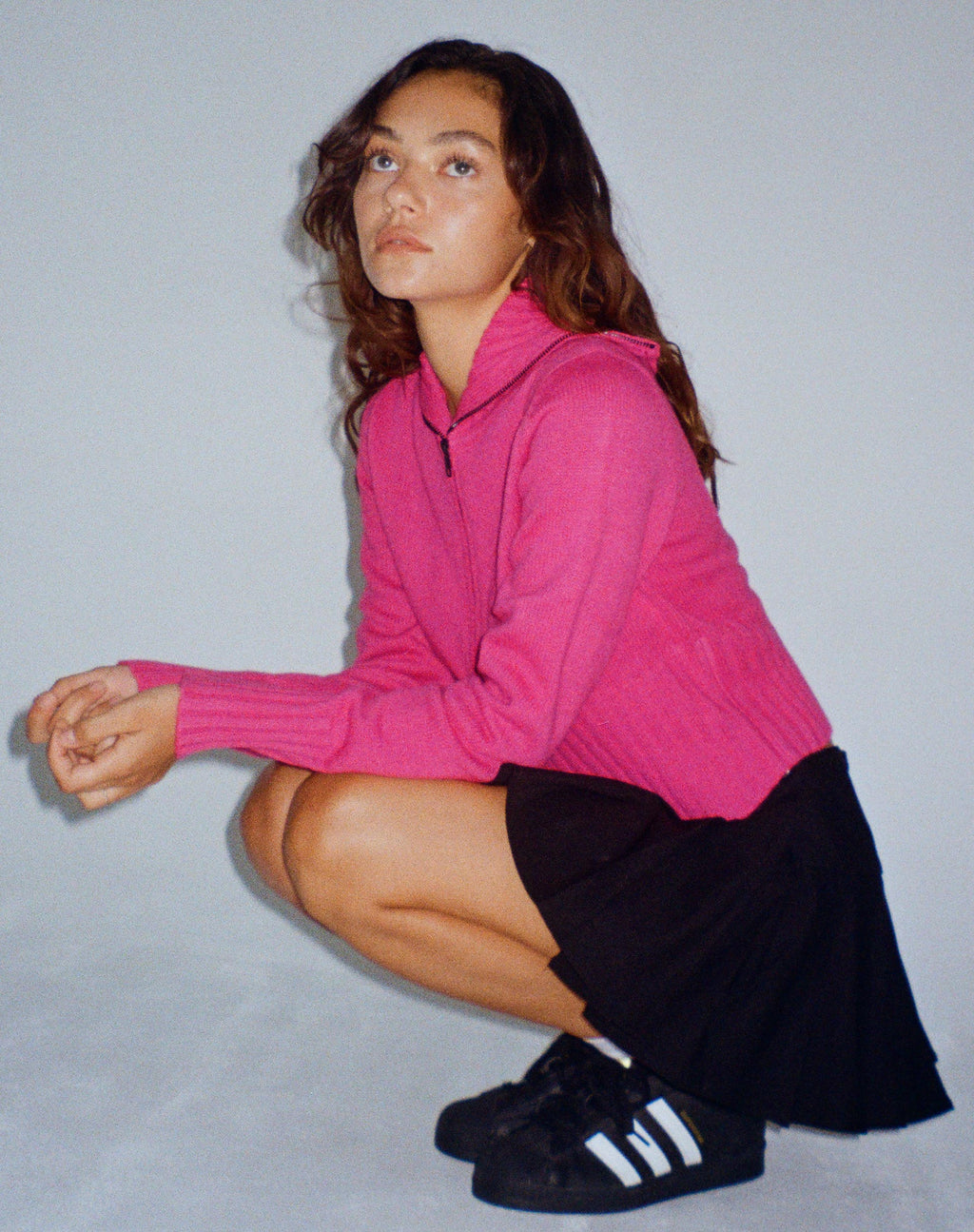 Sasiku Zip Up Cardi en rosa