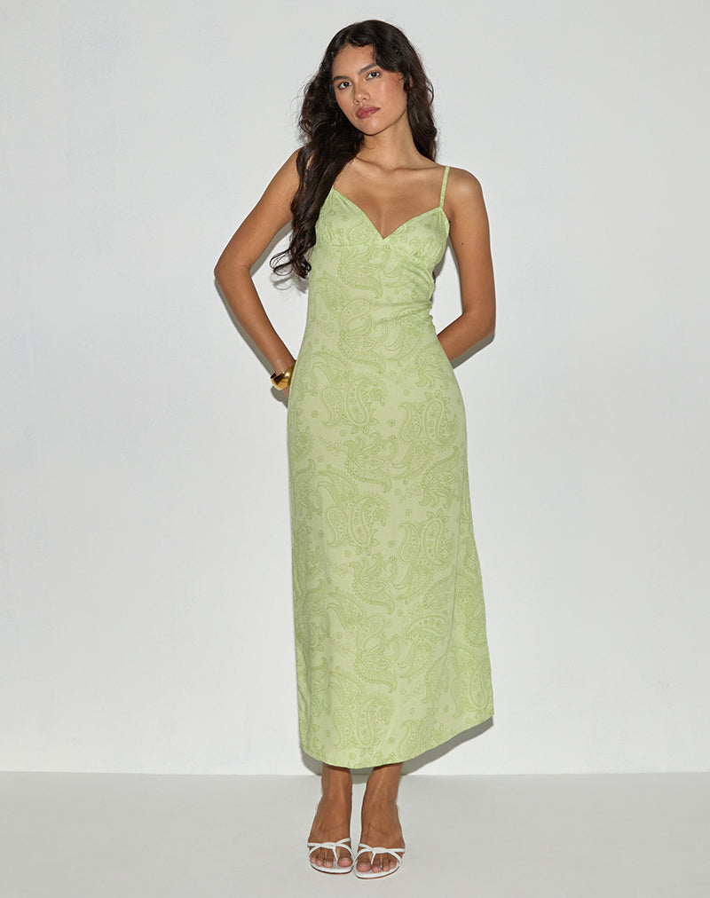 Sastra Vestido Midi en Paisley Retro Lima