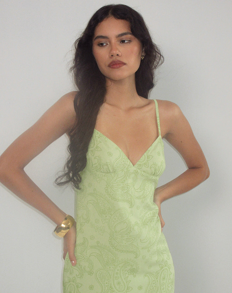 Sastra Vestido Midi en Paisley Retro Lima